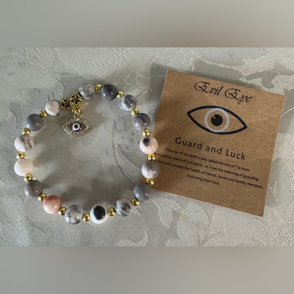Evil Eye Beaded Bracelet with Gold Accents